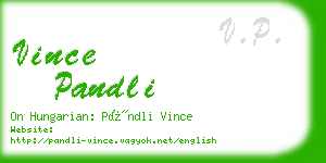 vince pandli business card